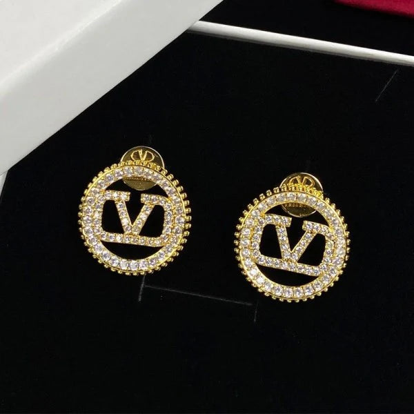 VLogo Crystal Earrings