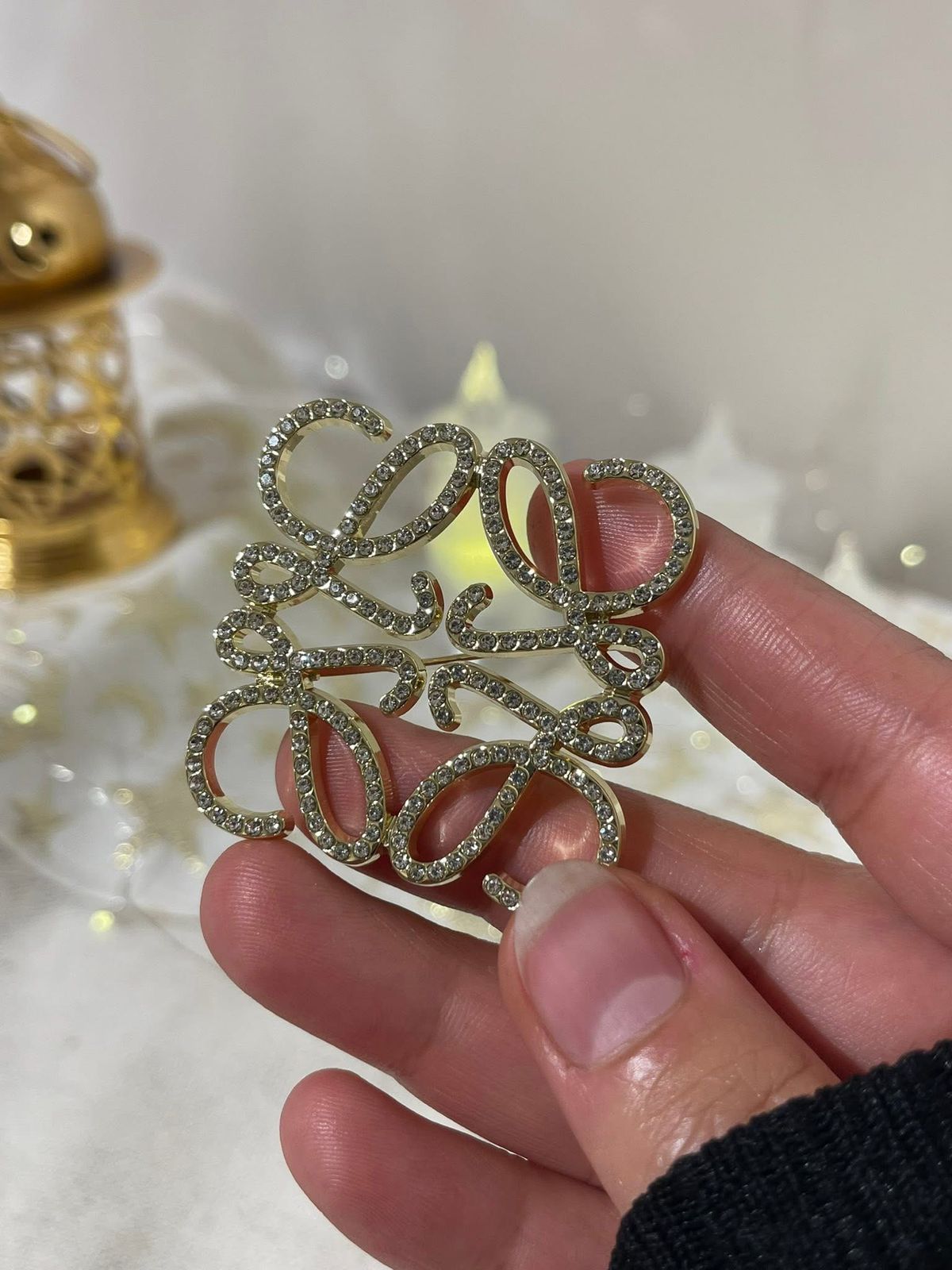 Crystal Anagram Brooch