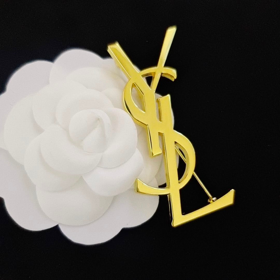Ysl Brooch Original mirror-finish stainless steel (stamped/branded)