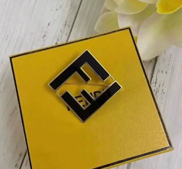 Black Enamel Brooch