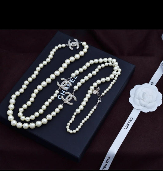 CC Pearl Strand Necklace