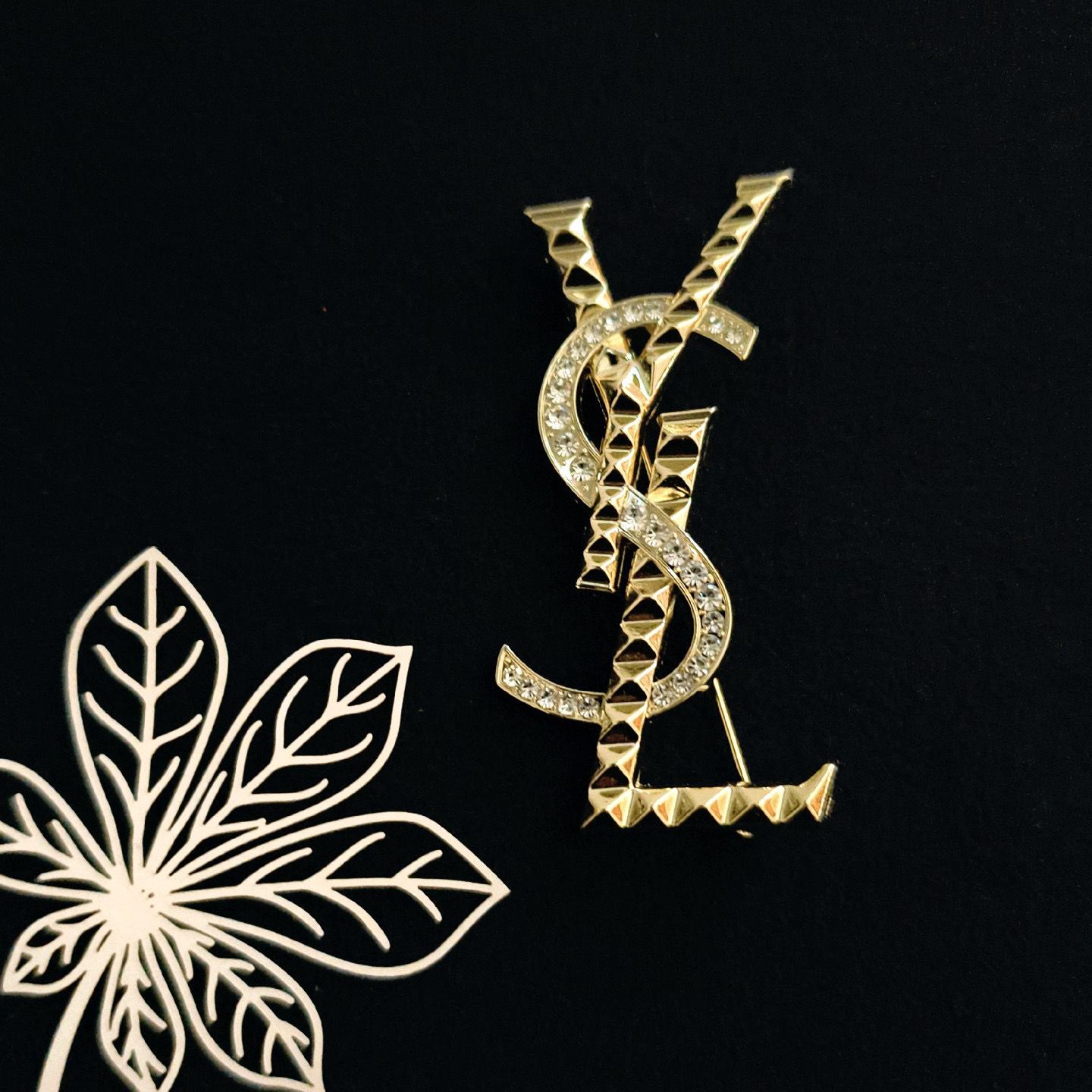 Crystal Monogram Brooch