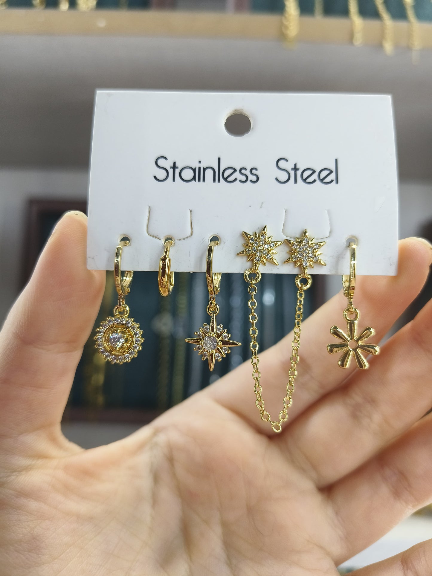 Starburst Piercing Earring Set