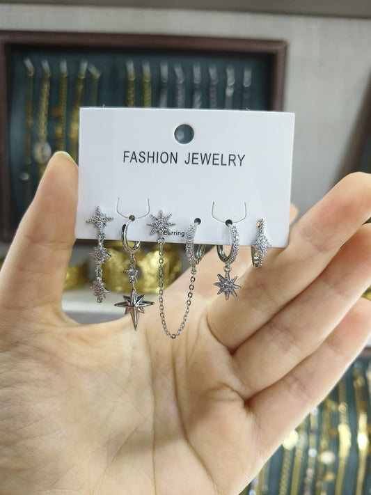 Starburst Piercing Earring Set