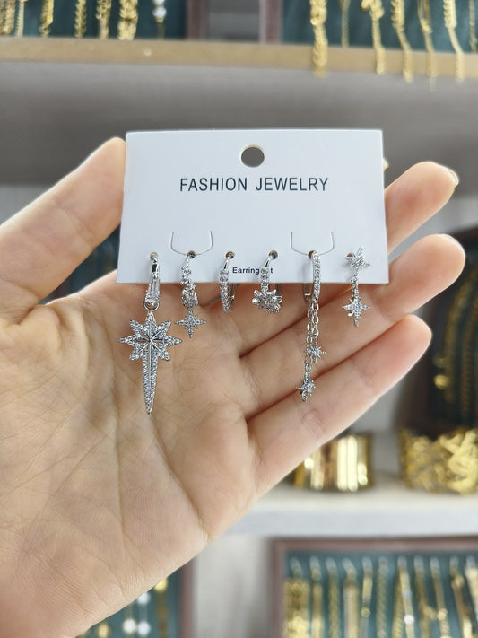 Starburst Piercing Earring Set