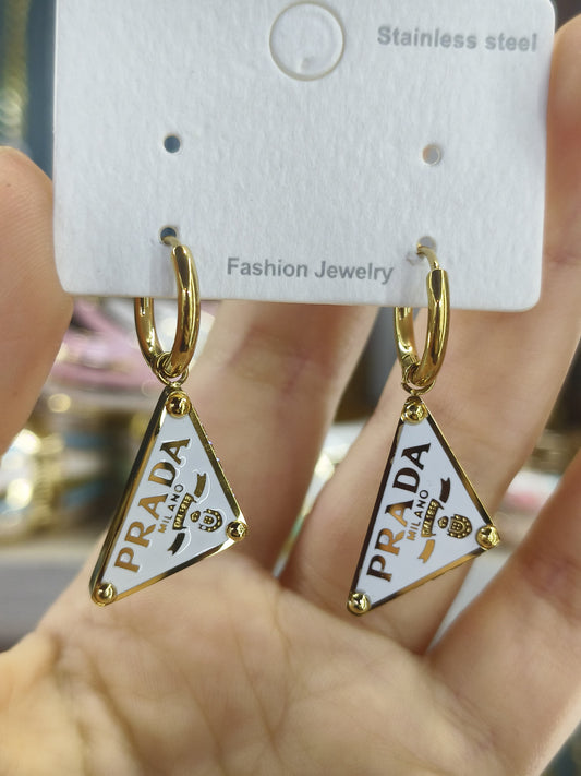 Triangle Enamel Earrings