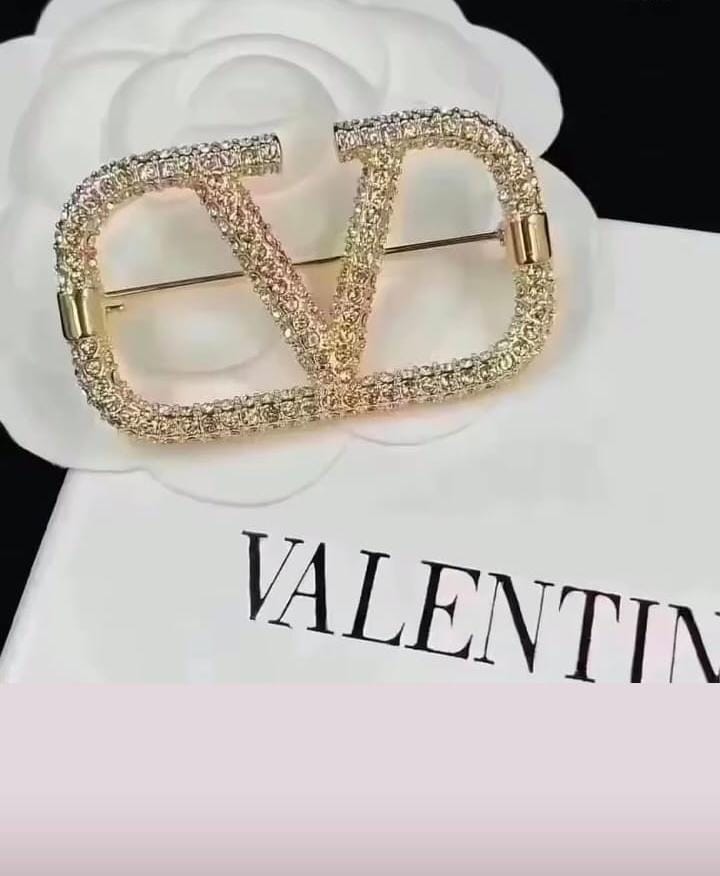 Valentino Brooch Original mirror-finish stainless steel (stamped/branded)