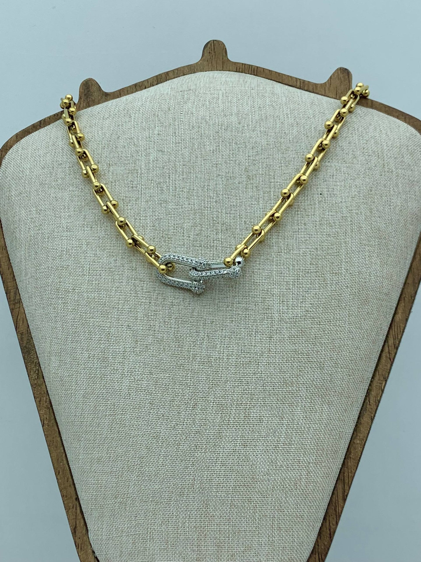 Chunky Two-Tone Link Necklace