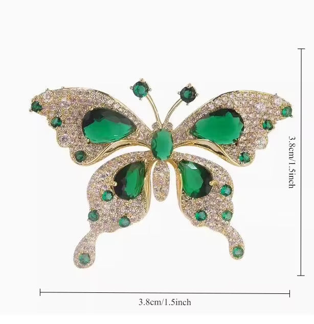 Emerald Butterfly Brooch
