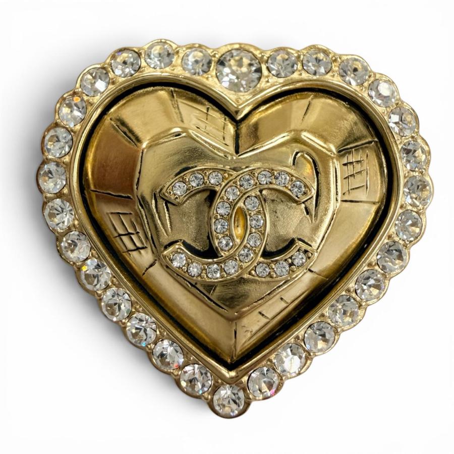Crystal Heart Brooch