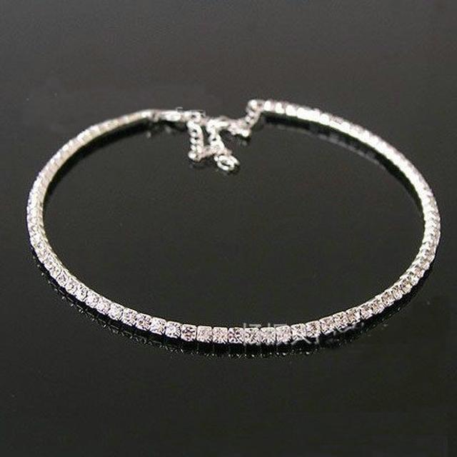 Silver Rhinestone Tennis Choker